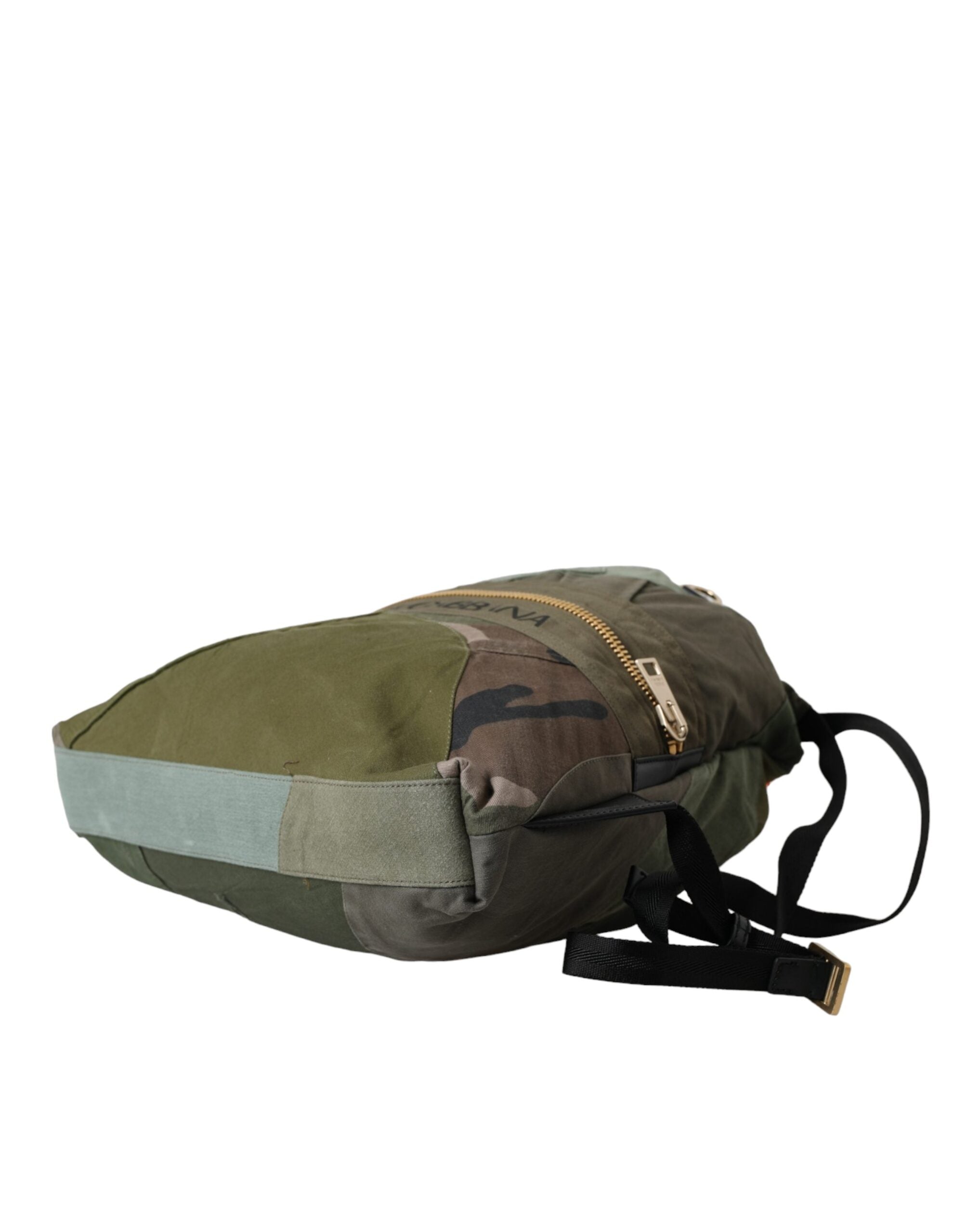 Dolce & Gabbana Military Green Patchwork Backpack Bag